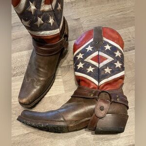 Roper Men's size 10.5D Brown, red white & blue Cowboy Boots